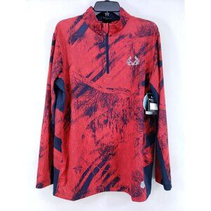 Realtree Fishing Half Zip Shirt Men's Size Medium Red Camouflage Vented